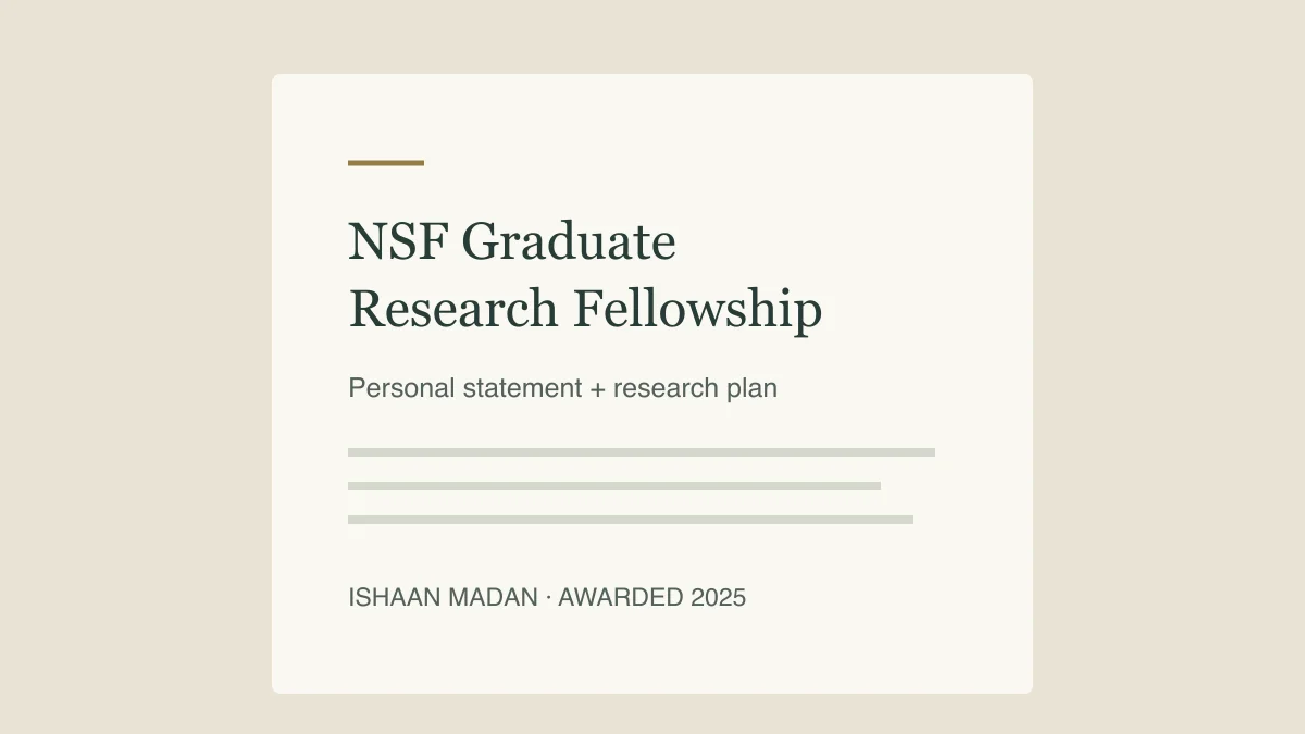 Illustrated cover for the NSF fellowship personal statement and research plan